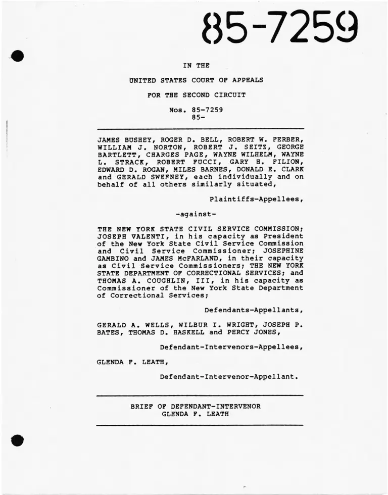 Bushey v The New York State Civil Service Commission Brief of Defendant-Intervenor preview
