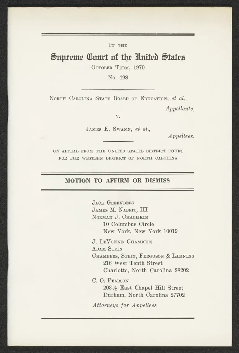 Motion to Affirm or Dismiss preview