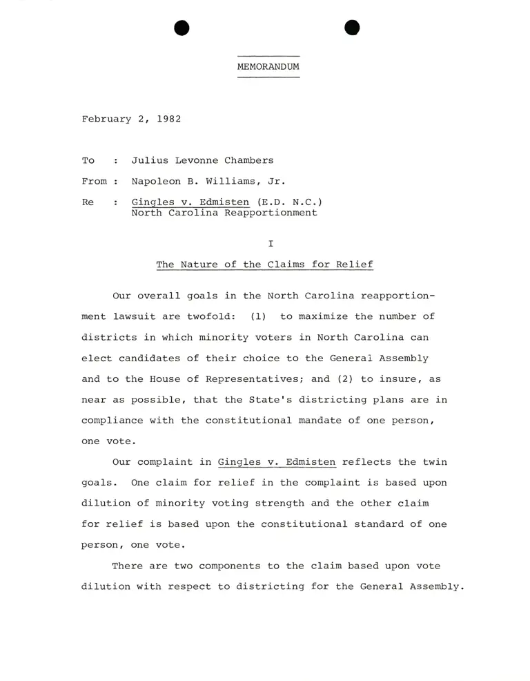 Memorandum from Williams to Chambers preview