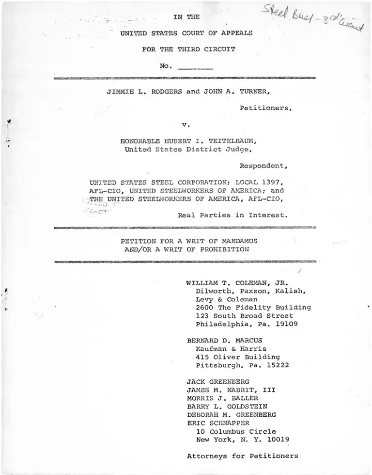 Rodgers v Teitelbaum Writ of Mandamus and/or Writ of Prohibition preview