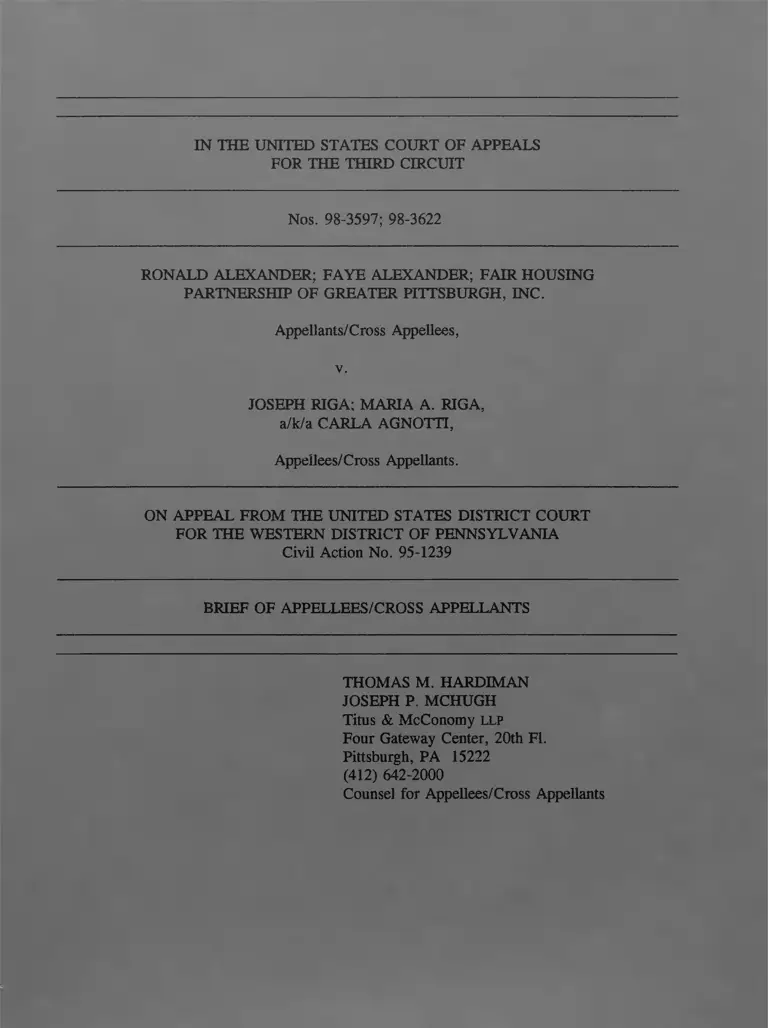 Alexander v. Riga Brief of Appellees/Cross Appellants preview