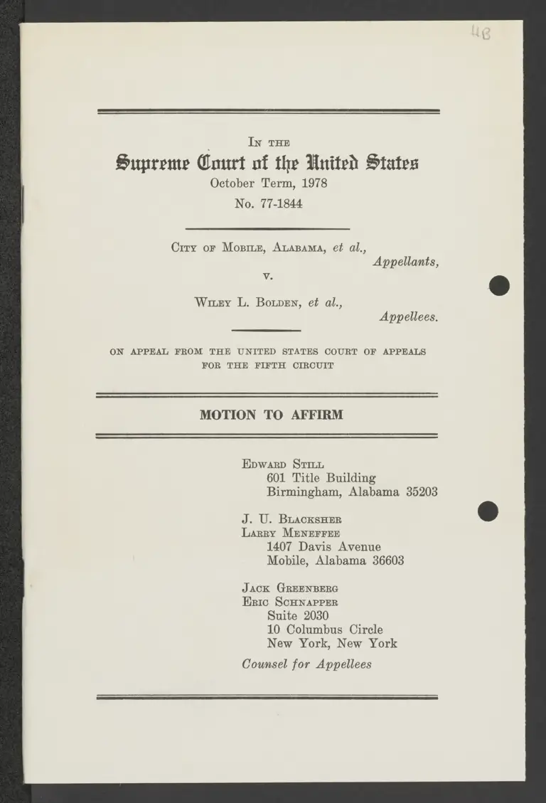 Motion to Affirm preview