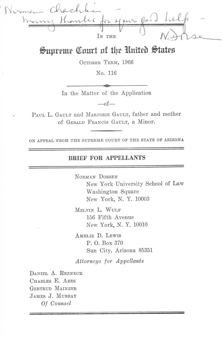 In Re: Paul L. Gault Brief for Appellants preview