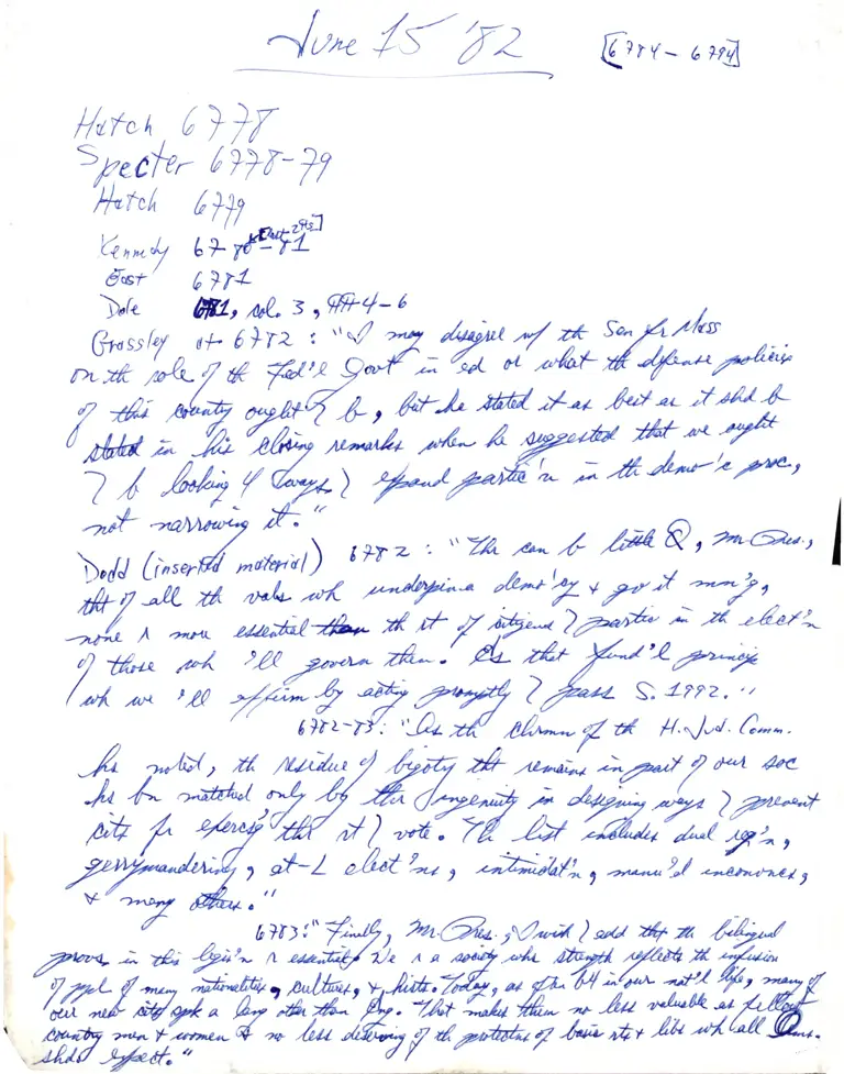 Legal Research on Congressional Record S6784-S6794 preview
