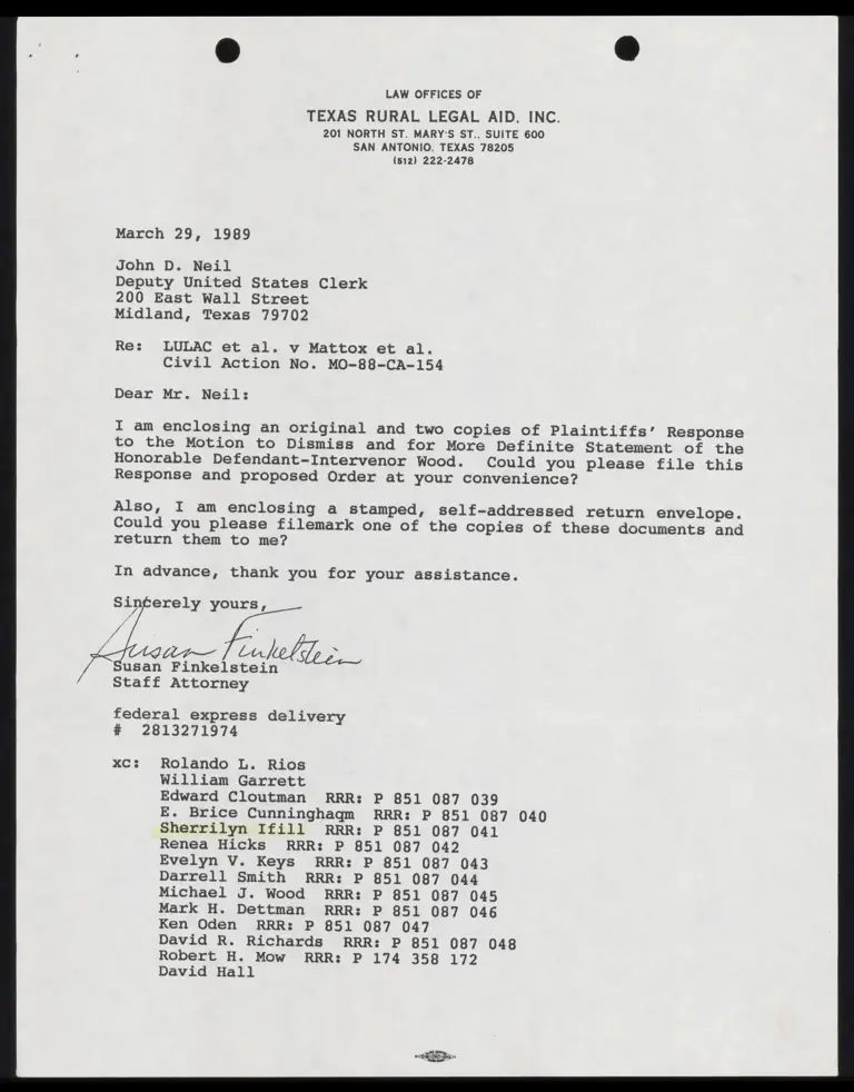 Plaintiffs' Response to the Motion to Dismiss or for More Definite Statement of Defendant-Intervenor Wood; Order Denying Motion preview