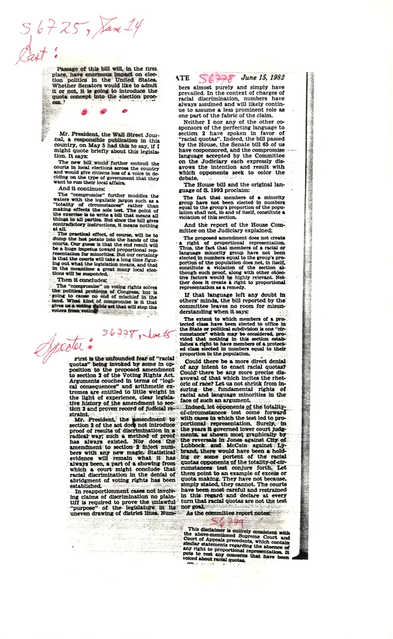 Legal Research on Congressional Record S6525, S6778 preview