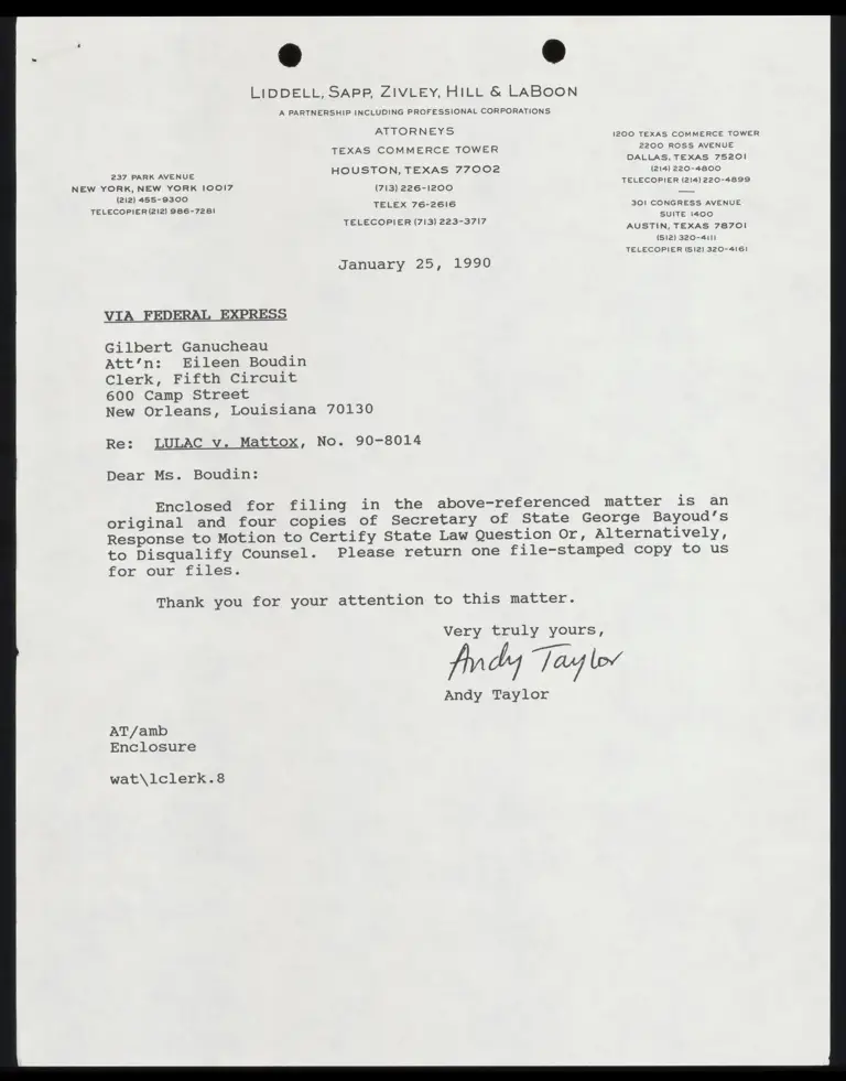 Bayoud's Response to Motion to Certify State Law Question or, Alternatively, to Disqualify Counsel preview