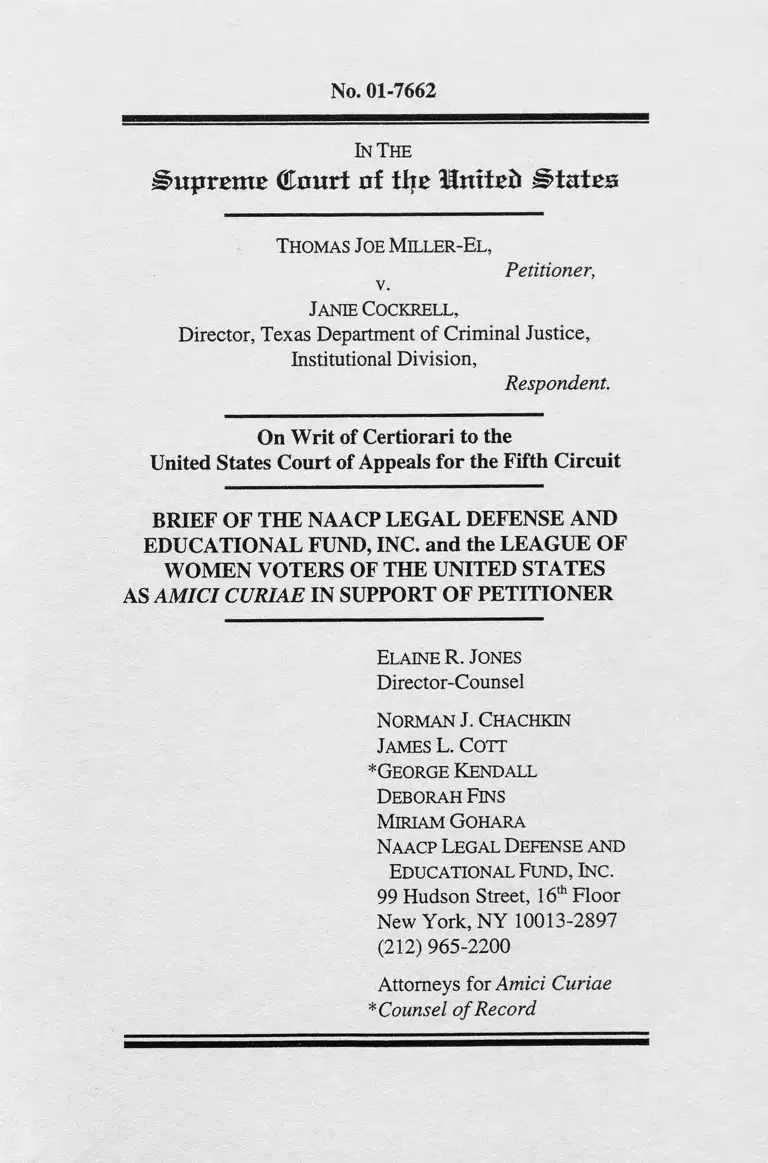 Miller-El v. Cockrell Brief Amici Curiae in Support of Petitioner preview