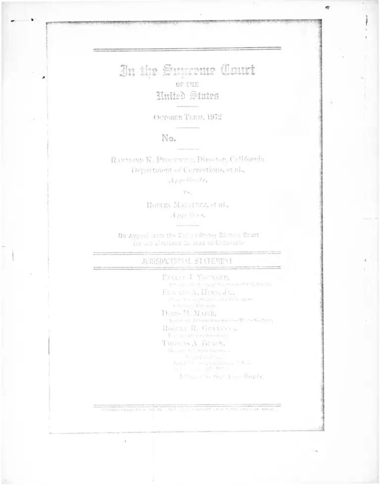 Procunier v. Martinez Jurisdictional Statement preview