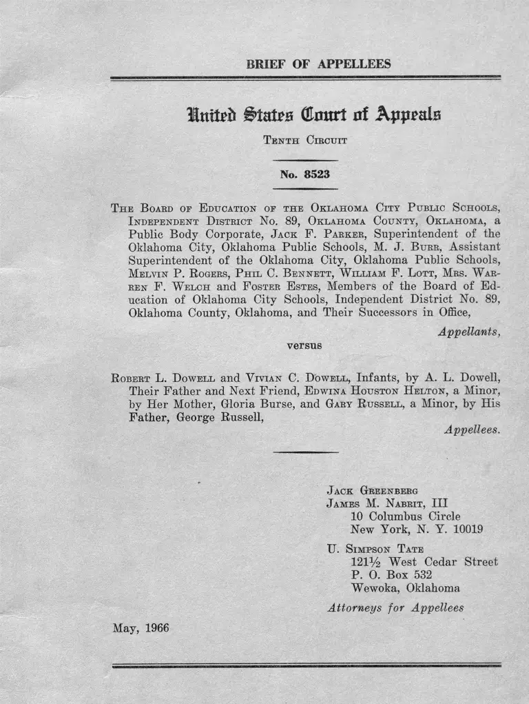Oklahoma City Public Schools Board of Education v. Dowell Brief of Appellees preview