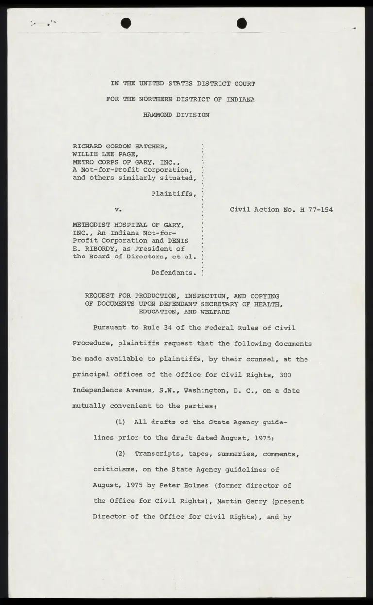 Request for Production, Inspection, and Copying of Documents Upon Defendant preview