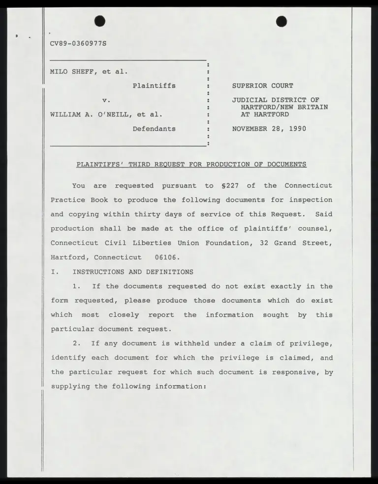 Plaintiffs' Third Request for Production of Documents preview