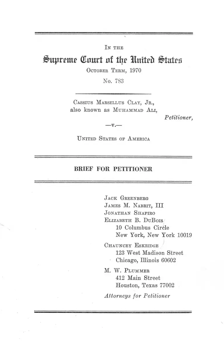 Clay v. United States Brief for Petitioner preview