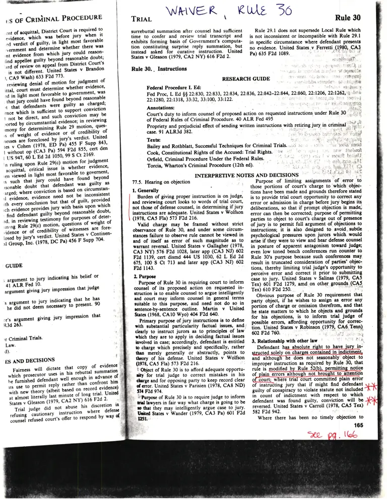 Legal Research on Rule 30 preview