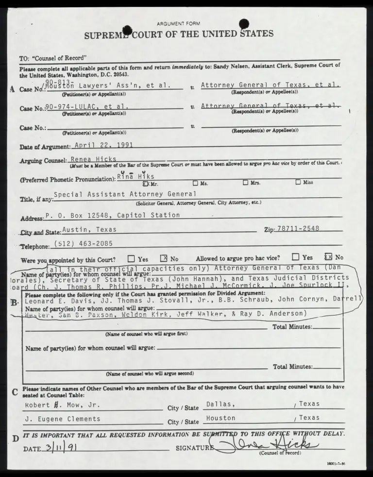 Argument Form for Renea Hicks preview