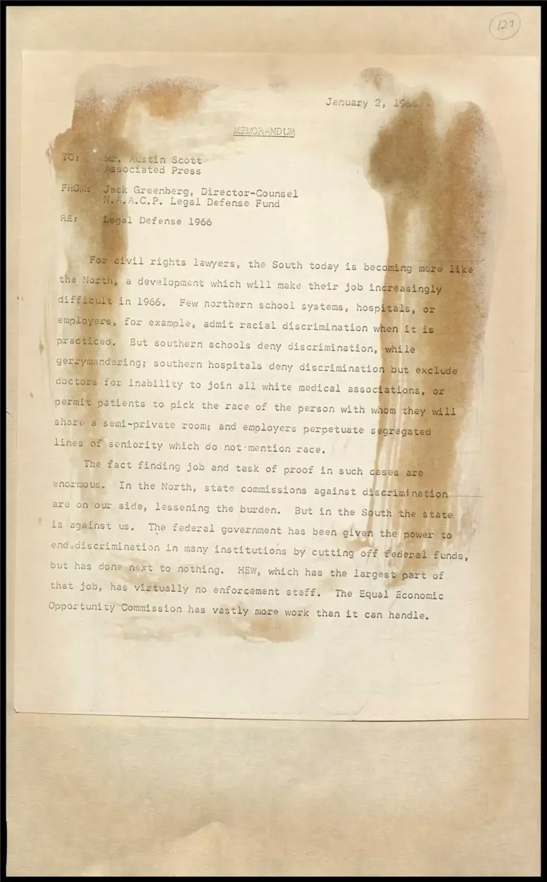 Memorandum on Legal Defense 1966 preview