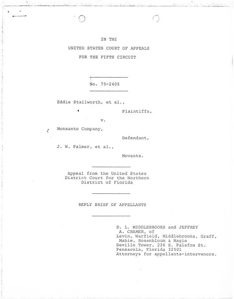 Stallworth v. Monsanto Company Reply Brief of Appellants preview