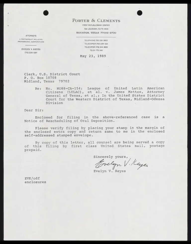 Notice of Rescheduling of Oral Deposition preview