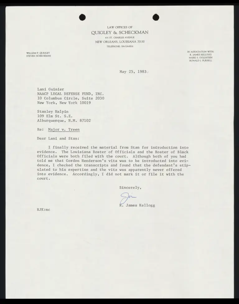 Correspondence from Kellogg to Guinier and Halpin preview