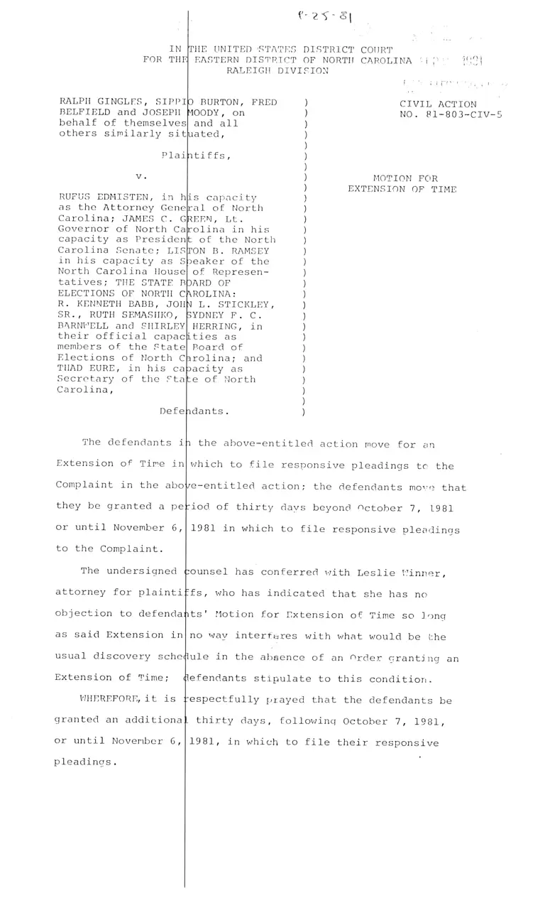 Defense's Motion for Extension of Time preview