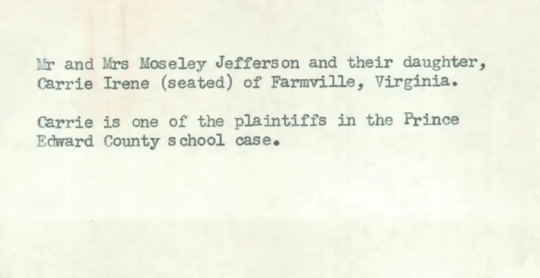 Prince Edward County, Virginia Plaintiffs, undated - 7 of 12 (supplement) preview