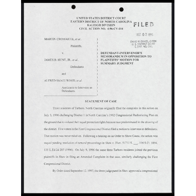 Defendant-Intervenor’s Memorandum in Opposition to Plaintiffs’ Motion for Summary Judement preview