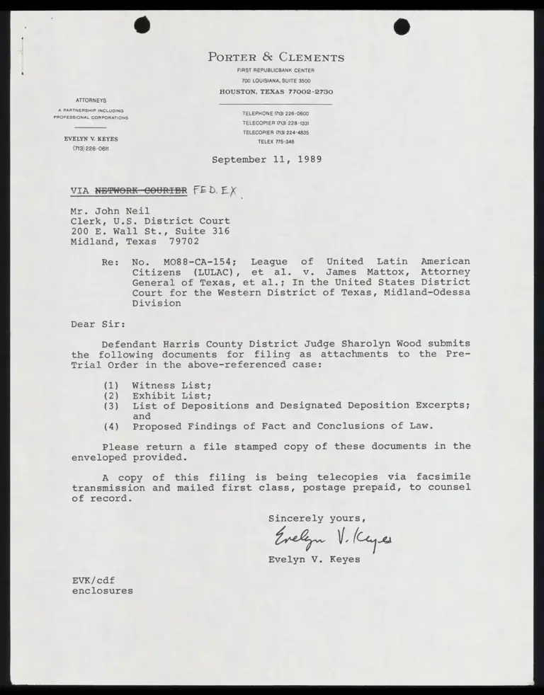 Judge Wood's Witness and Exhibit Lists, Deposition Transcripts and Excerpts, and Proposed Findings of Fact and Conclusions of Law preview