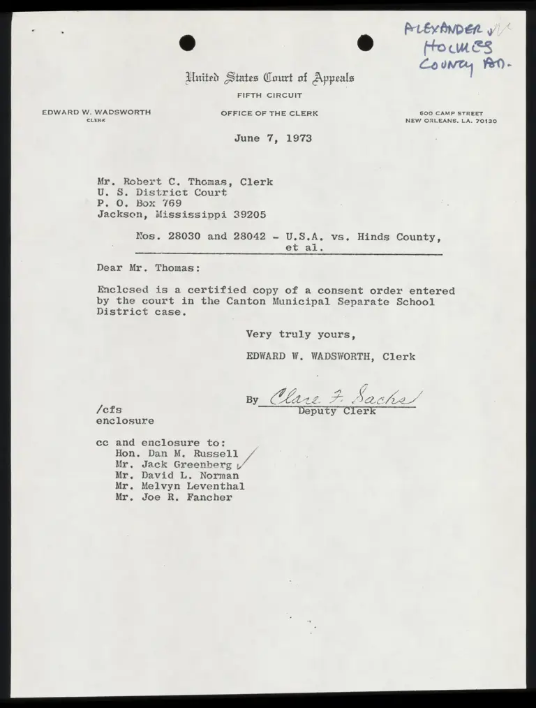 Consent Order for Canton Separate School District preview