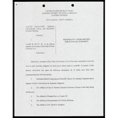 Defendants’ Cross-Motion for Summary Judgment with Brief and Affidavit of Dr. Goldfield preview
