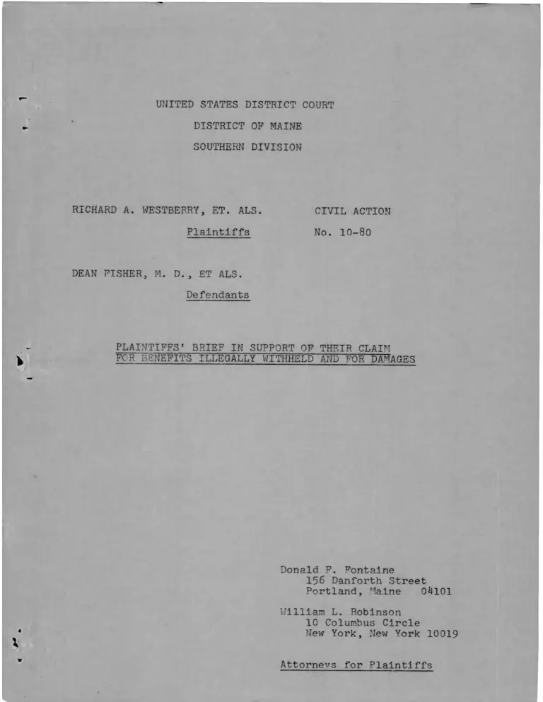 Westberry v. Fisher Plaintiffs' Brief preview
