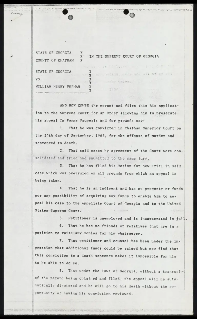 Draft Order and Affidavit Re Appeal In Forma Pauperis preview