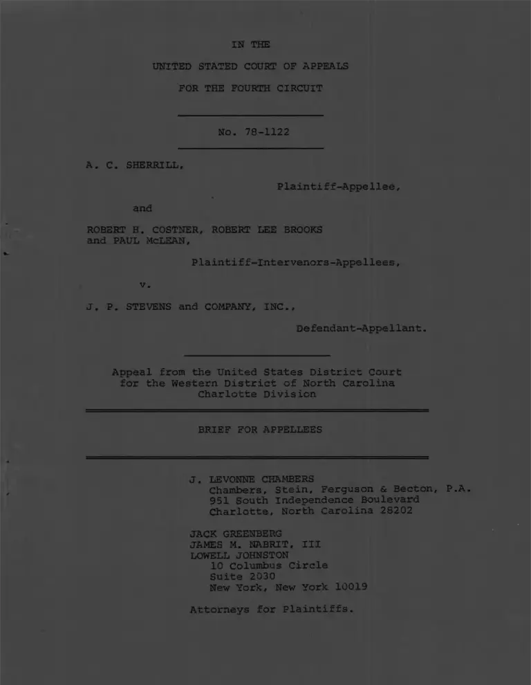 Sherrill v. JP Stevens and Company Inc Brief for Appellees preview