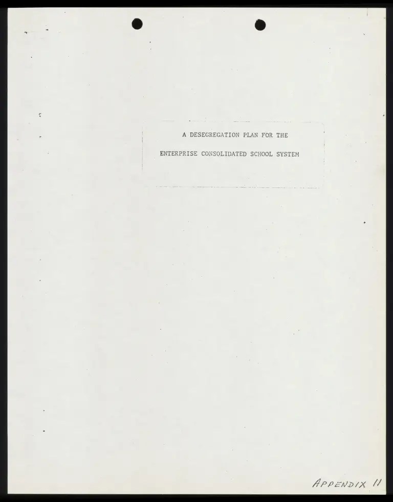 Desegregation Plan and Report for Enterprise Consolidated School System preview