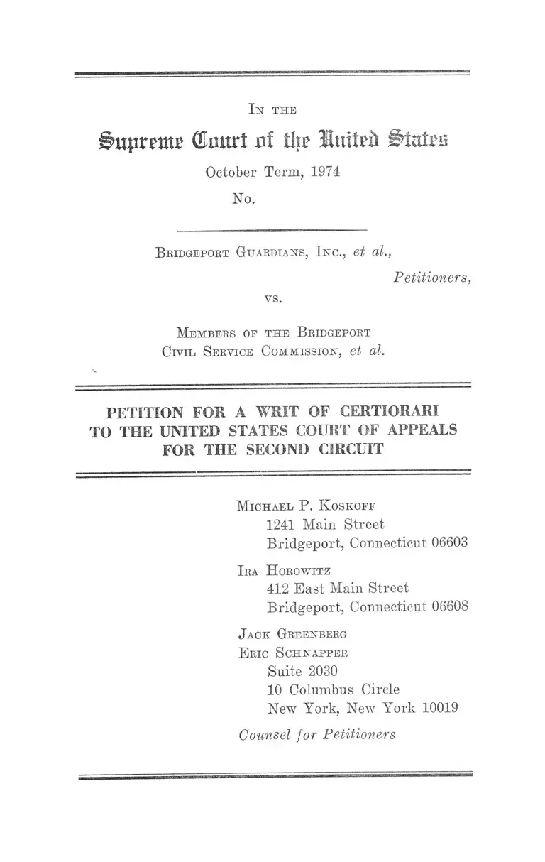 Bridgeport Guardians, Inc. v. Members of the Bridgeport Civil Service Commission Petition for a Writ of Certiorari to the United States Court of Appeals for the Second Circuit preview