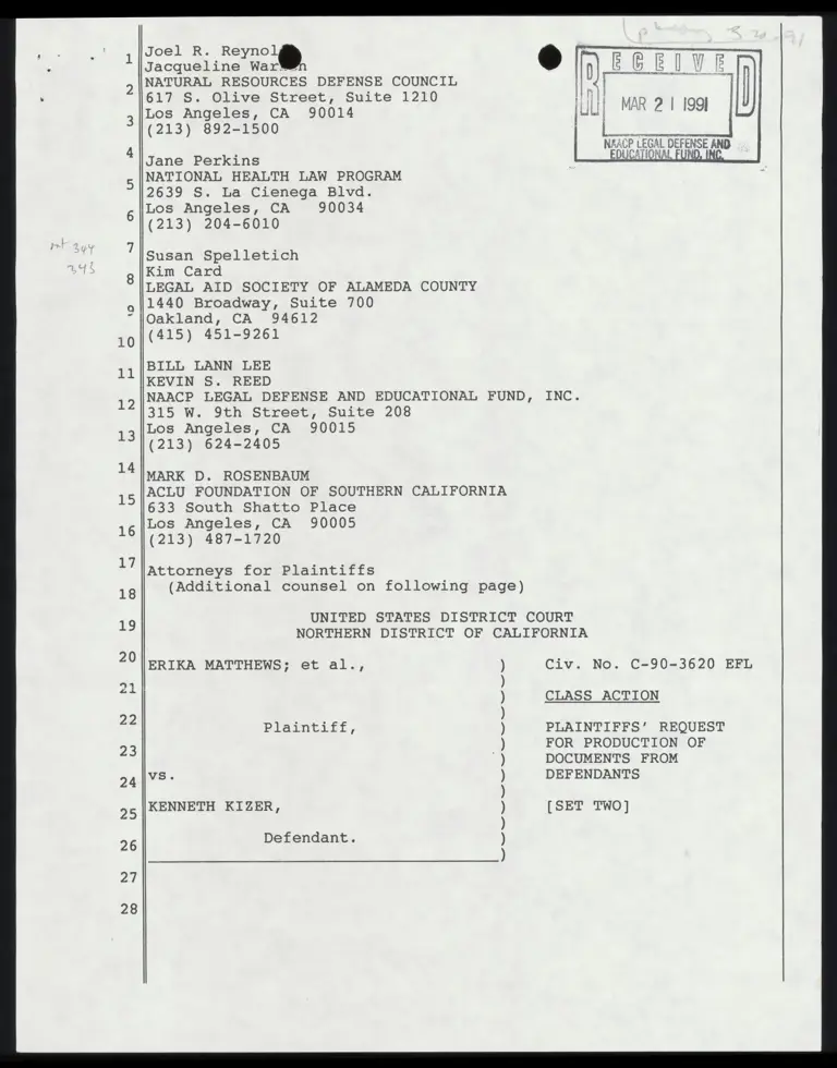 Plaintiffs' Request for Production of Documents from Defendants Set Two preview
