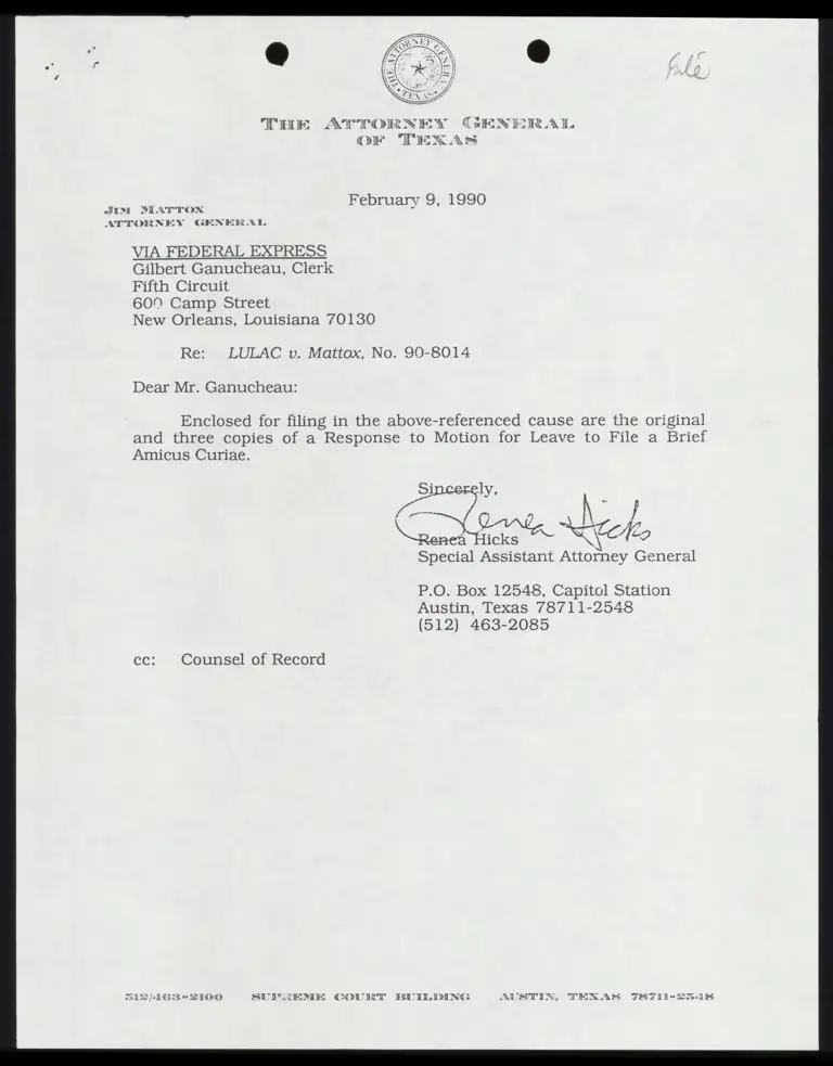 Response to Motion for Leave to File a Brief Amicus Curiae; Corrected Order preview