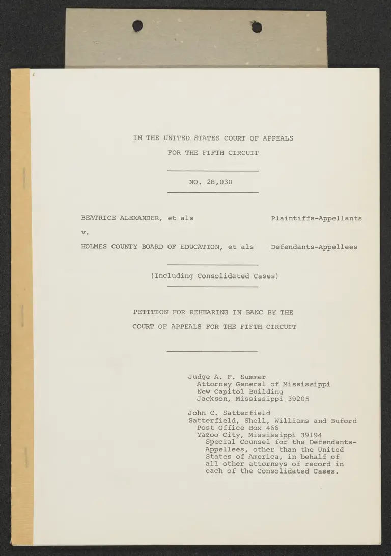 Petition for Rehearing In Banc aby the Court of Appeals for the Fifth Circuit preview