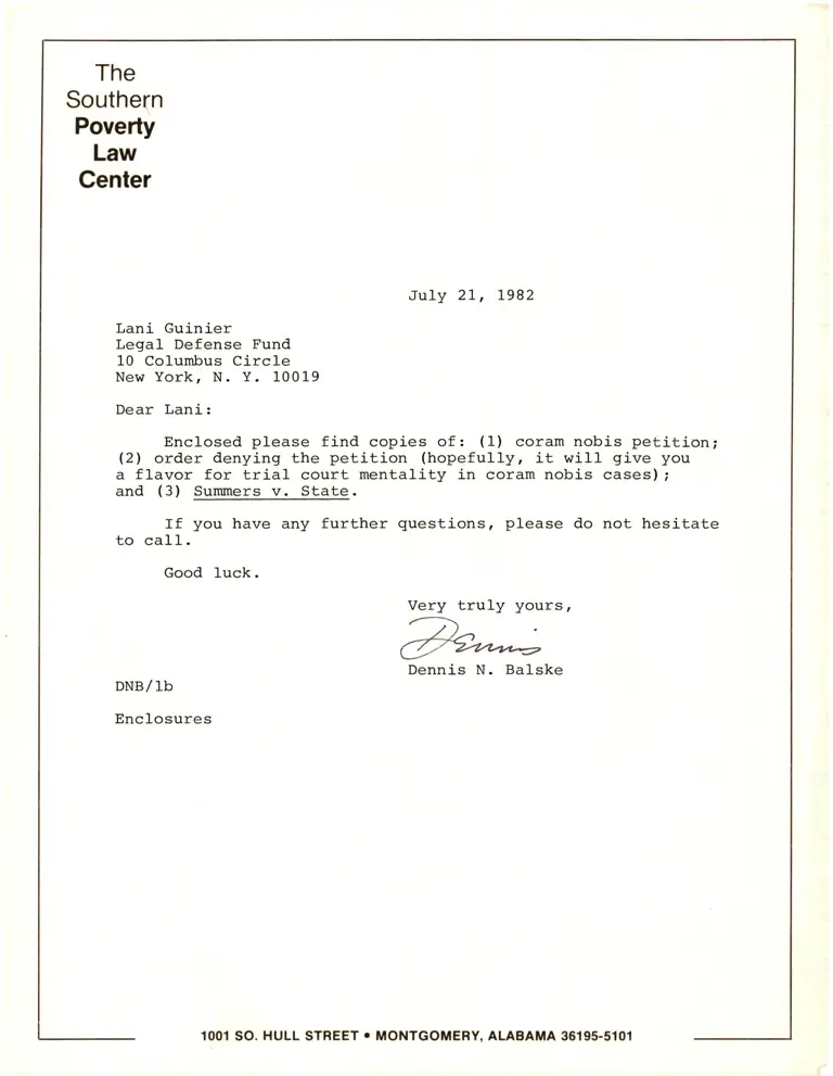 Correspondence from Balske to Guinier preview