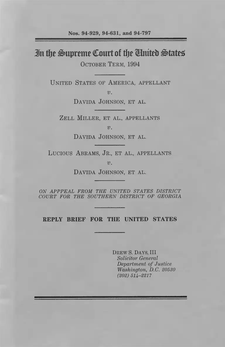 United States v. Johnson Reply Brief for Appellant preview