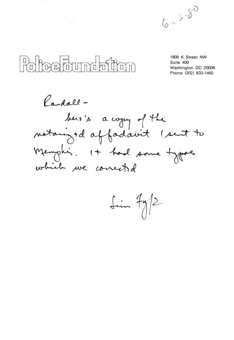 Affidavit of James J. Fyfe preview