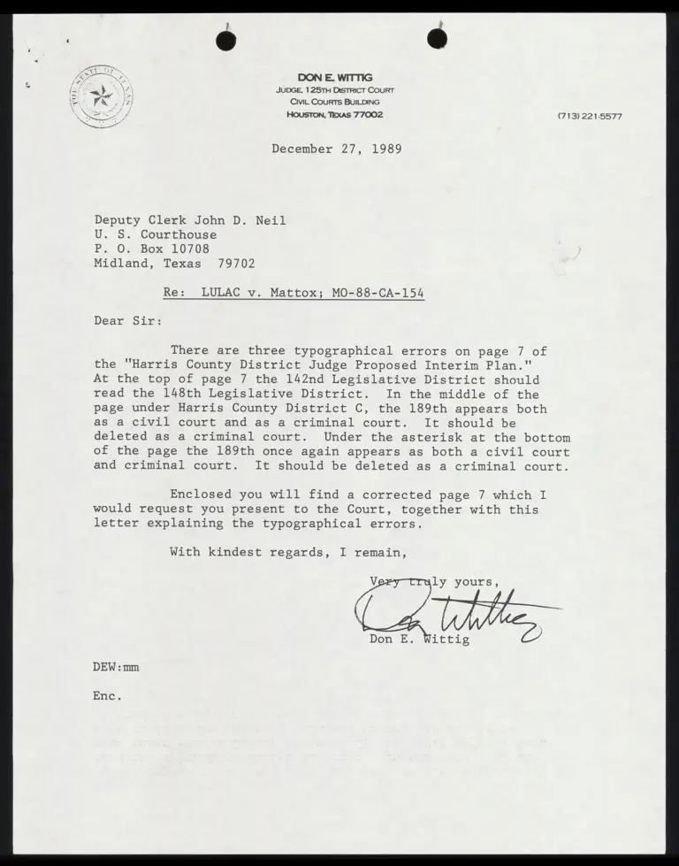 Corrections to and Harris County Judge Proposed Interim Plan; preview