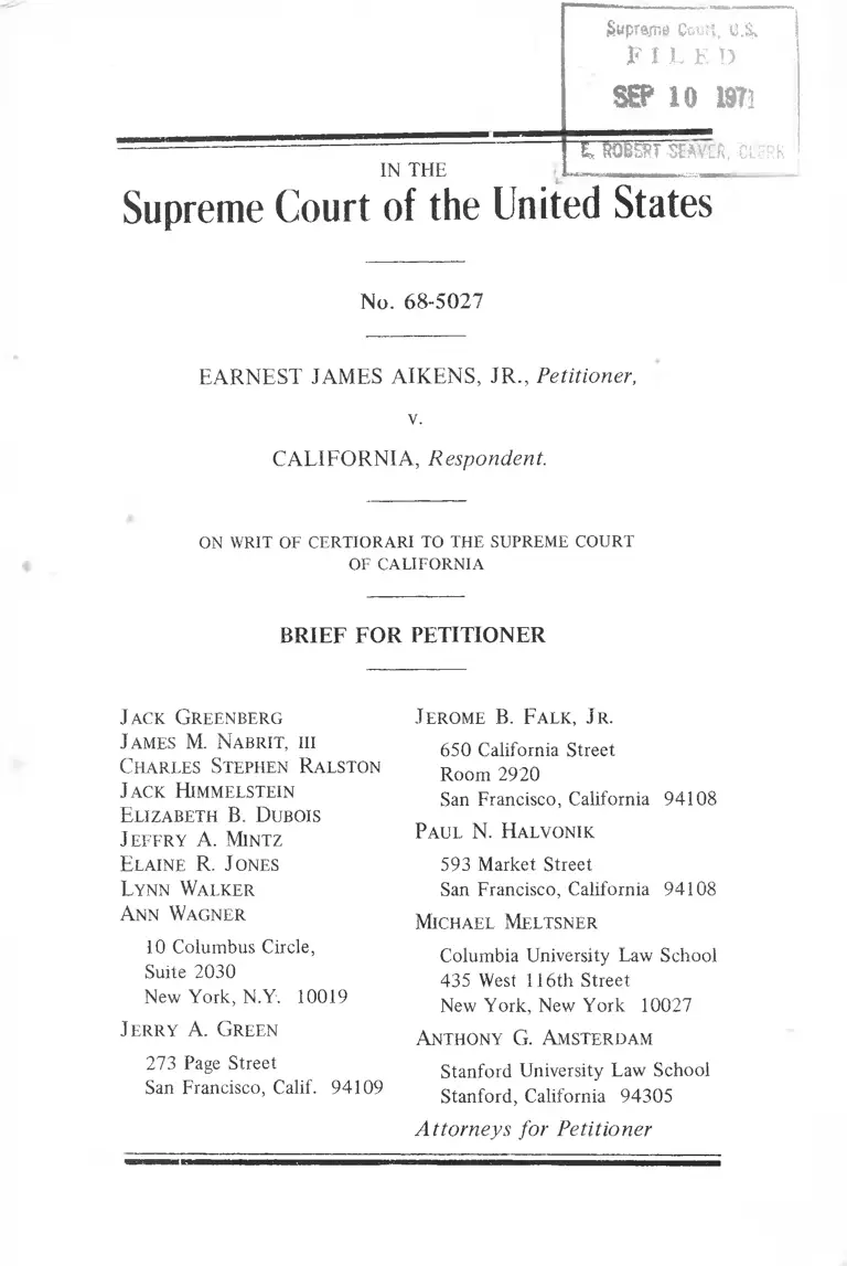 Aikens v. California Brief for Petitioner preview