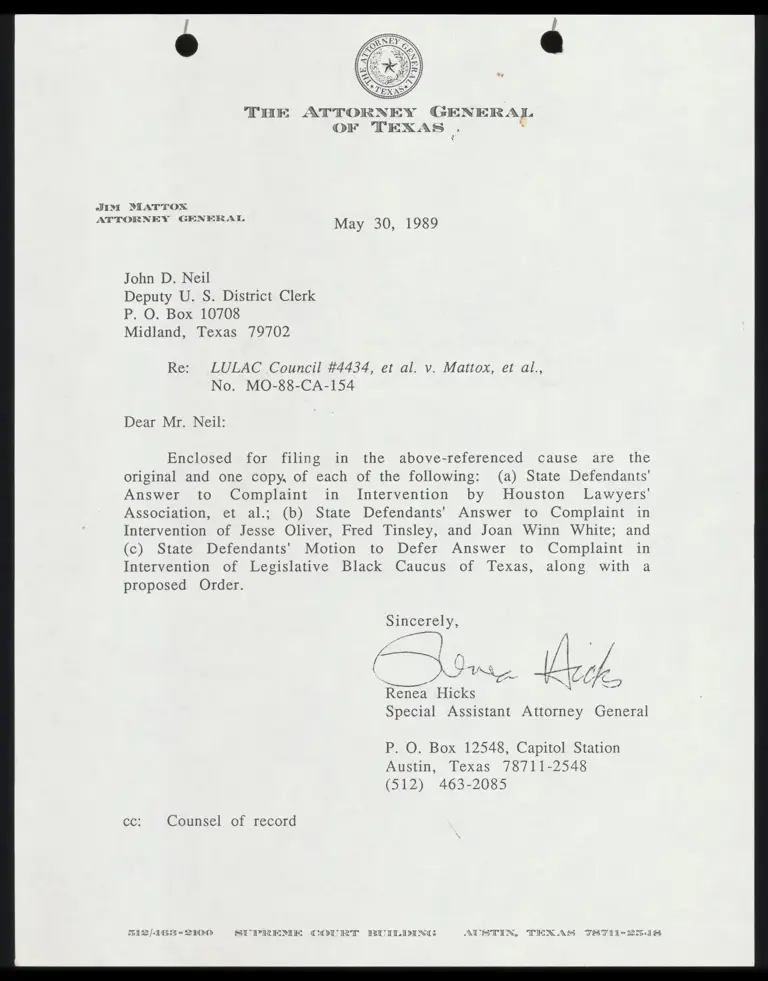 State Defendants' Answers to Complaints in Intervention; Motion to Defer Answer to Complaint; Proposed Order preview