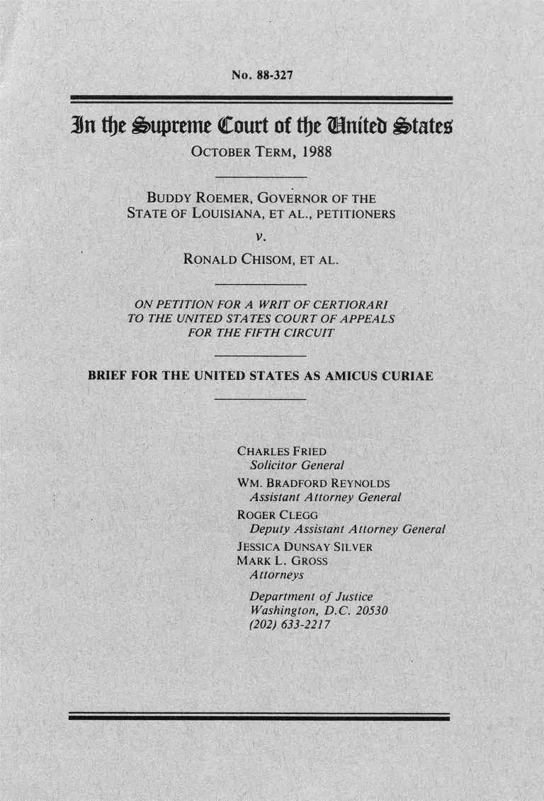 Roemer v Chisom Brief of Amicus Curiae preview