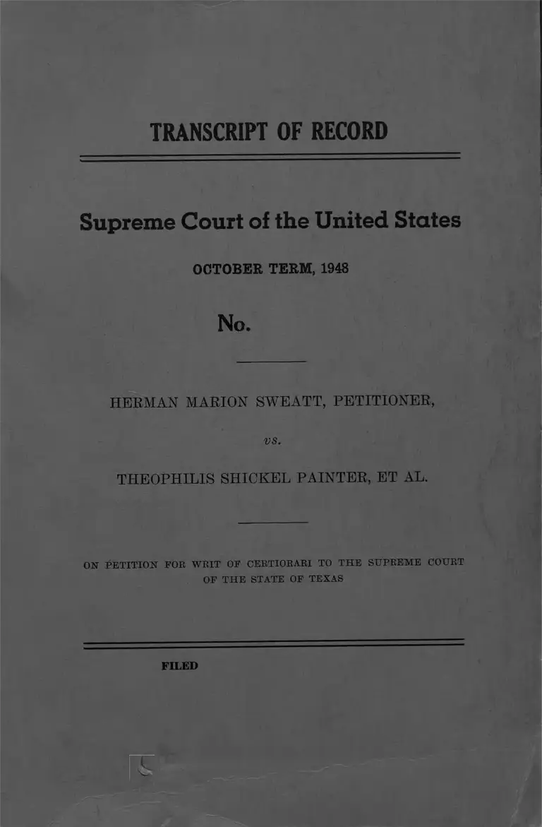 Sweatt v. Painter Transcript of Record preview