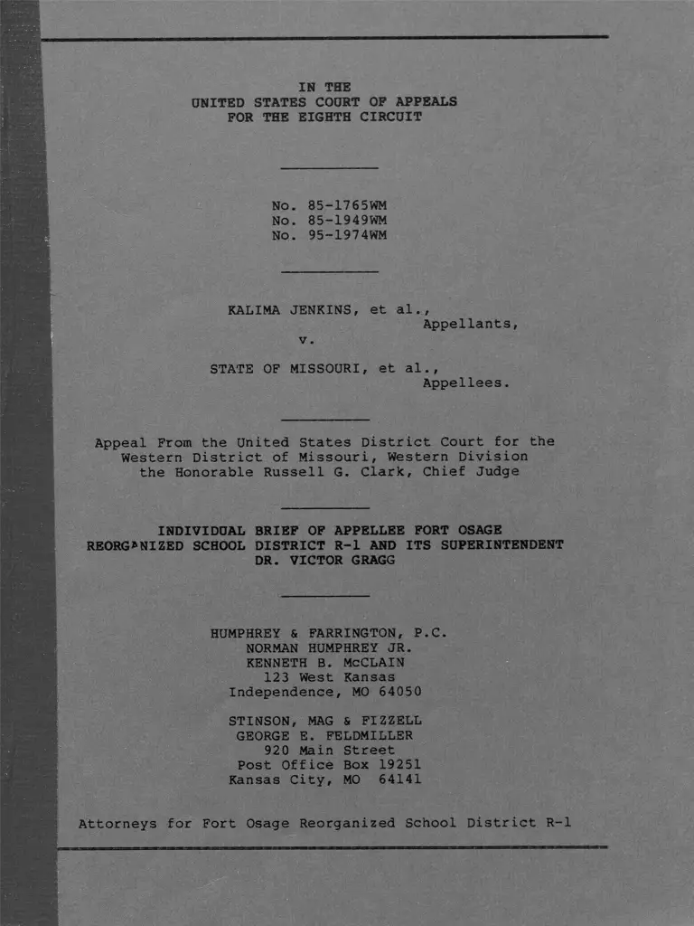 Jenkins v. Missouri Individual Brief of Appellee preview
