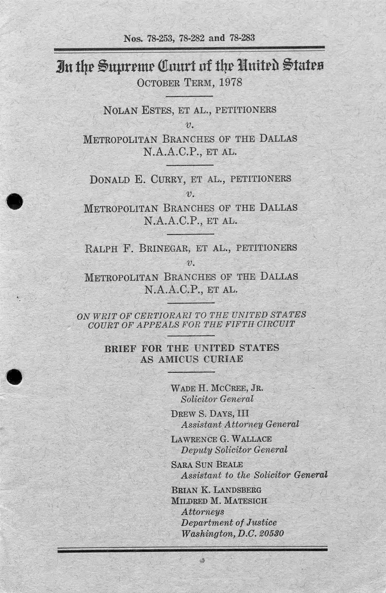 Estes v. Dallas NAACP Brief Amicus Curiae preview