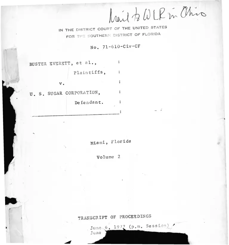 Everett v. US Sugar Corporation Transcript 2 preview