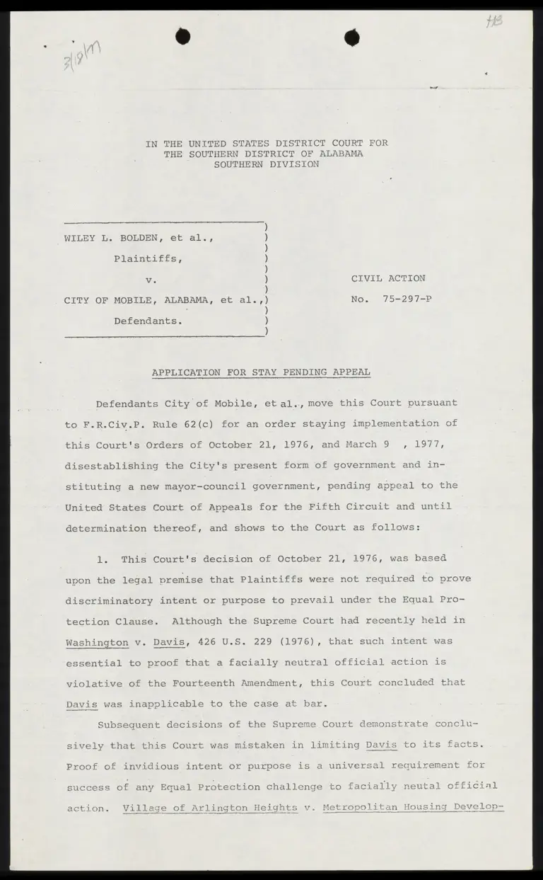 Application for Stay Pending Appeal preview