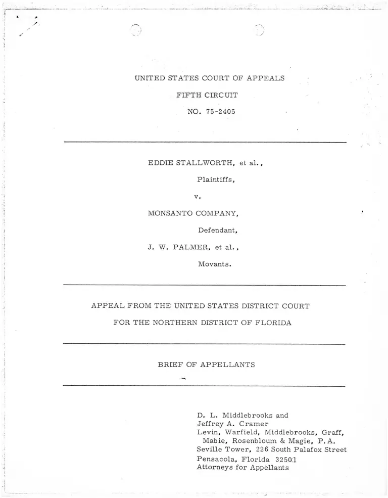 Stallworth v. Monsanto Company Brief for Appellants preview